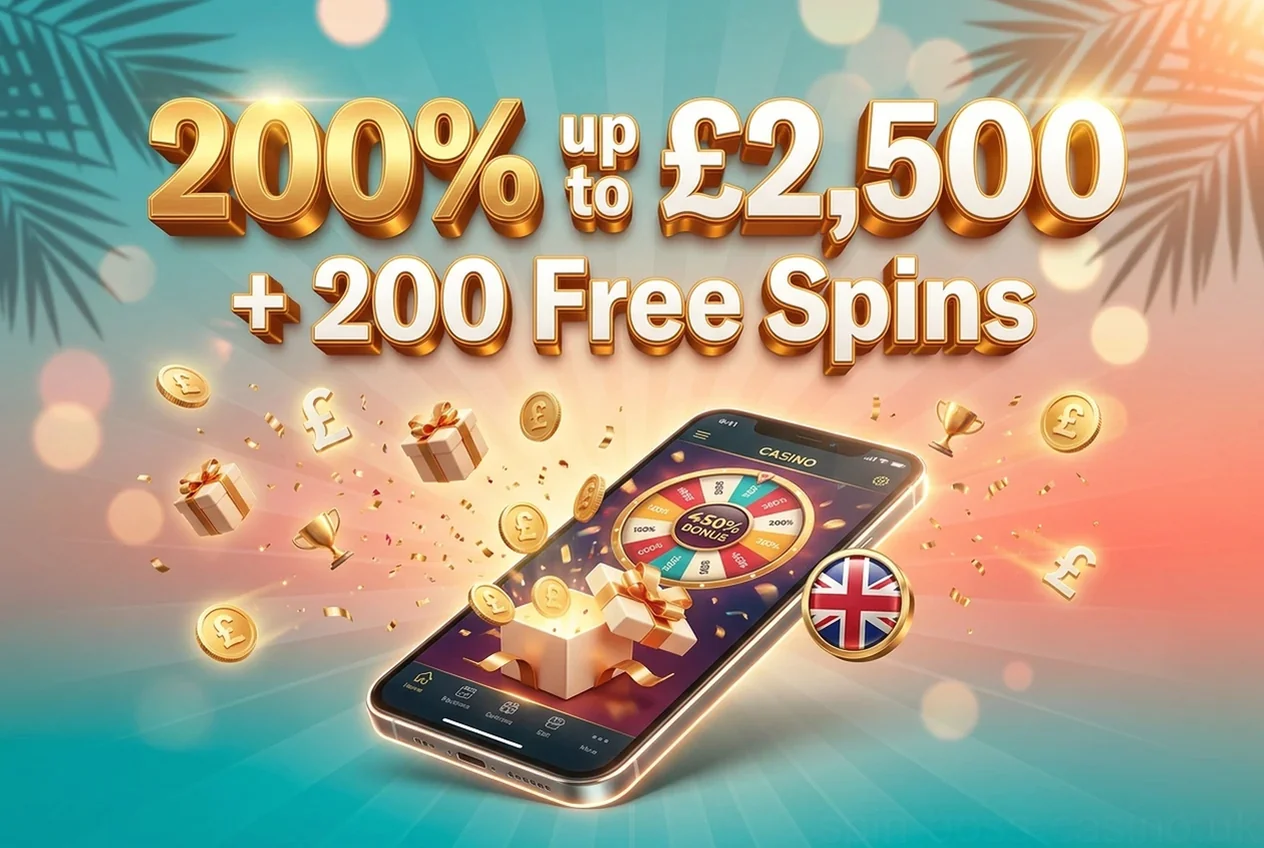200% up to £2,500+ 200 Free Spins